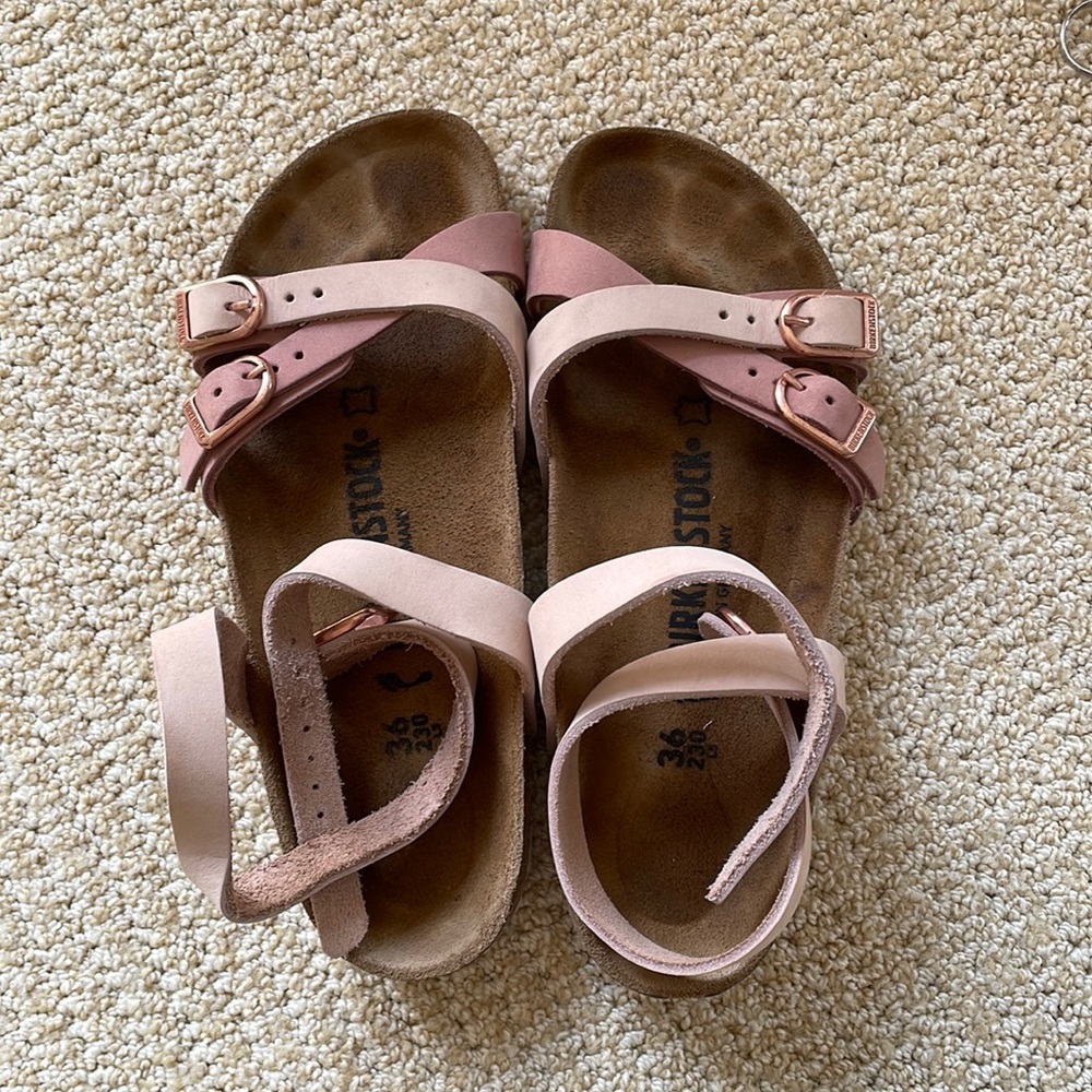 Birkenstock Blanca pink ankle strap sandals
